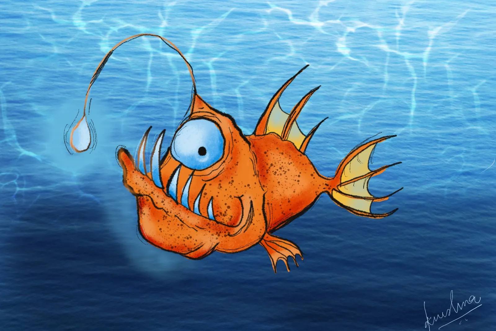 Light in the Deep, digital artwork by Krushna