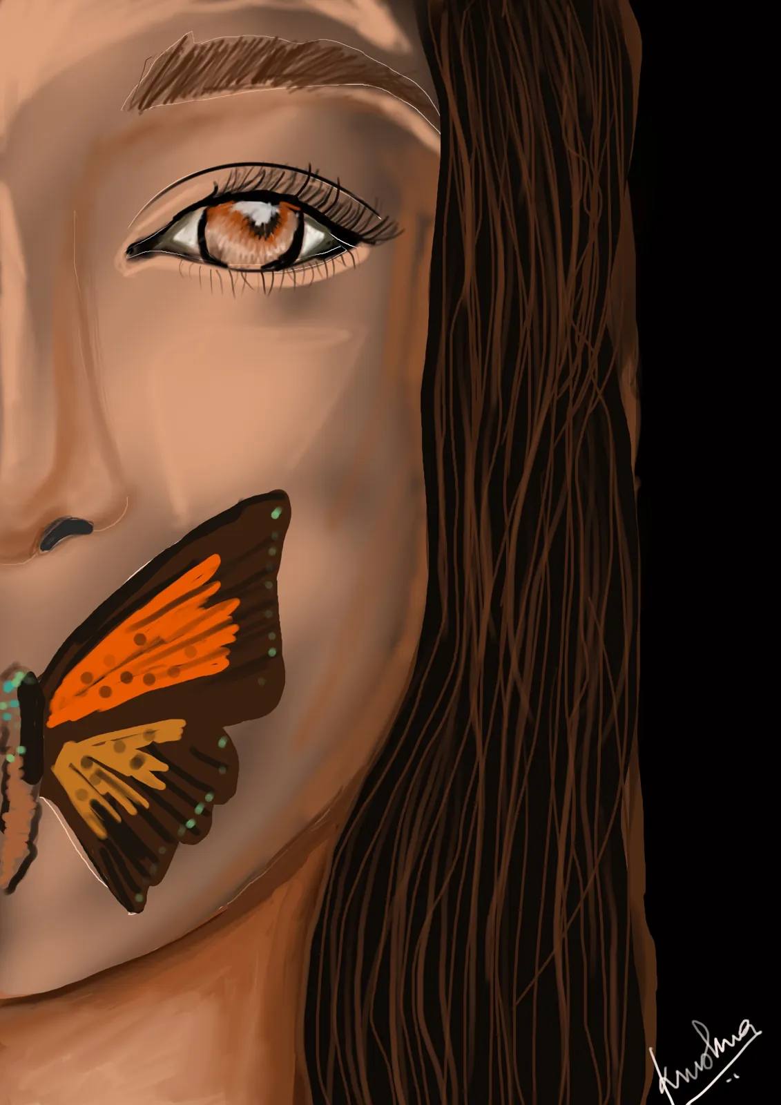 Butterfly Face, digital artwork by Krushna
