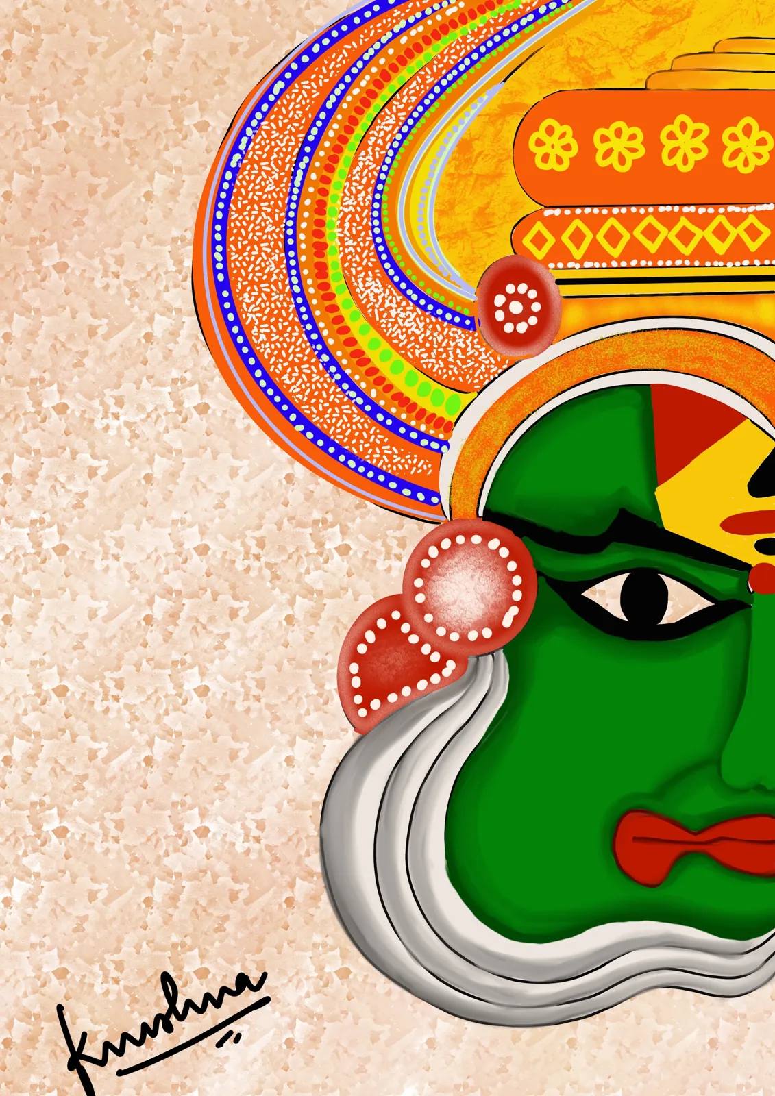 Kathakali, digital artwork by Krushna